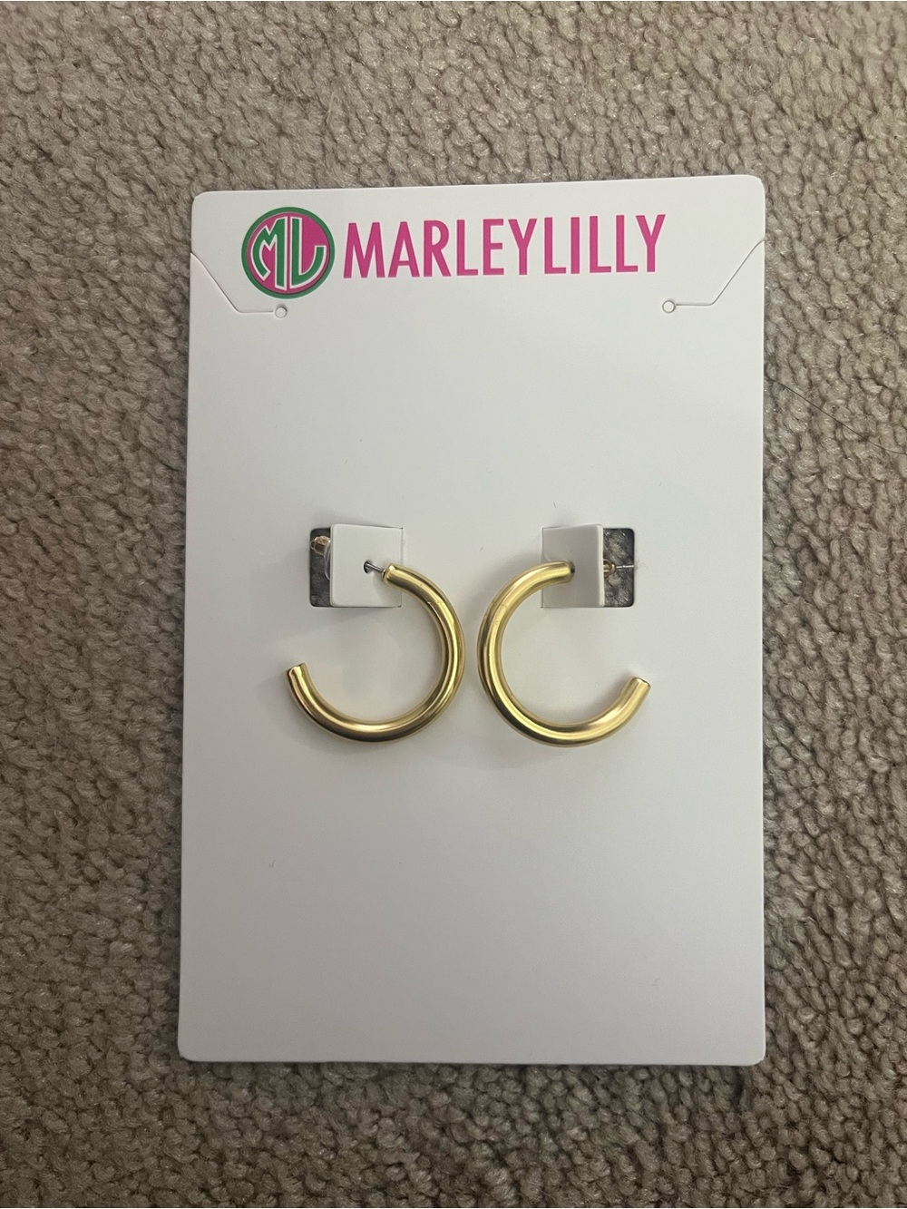 MarleyLilly Polished Gold Open Hoop Earrings